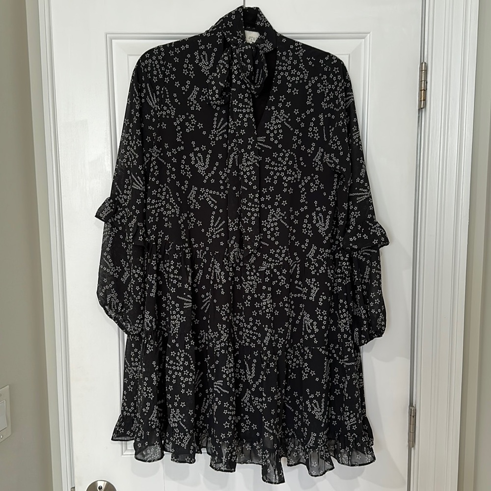 Pinch Star Print Long Sleeve Mini Dress